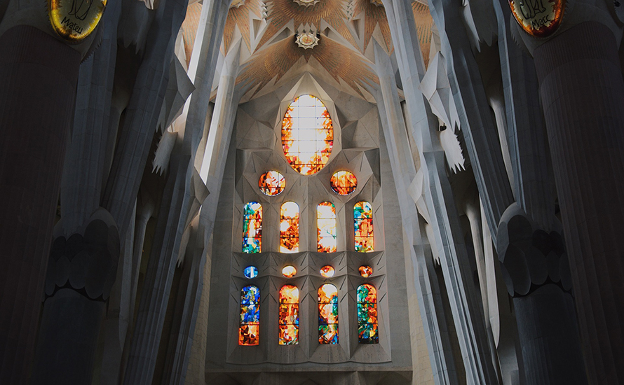 Sagrada Familia interior stained glass